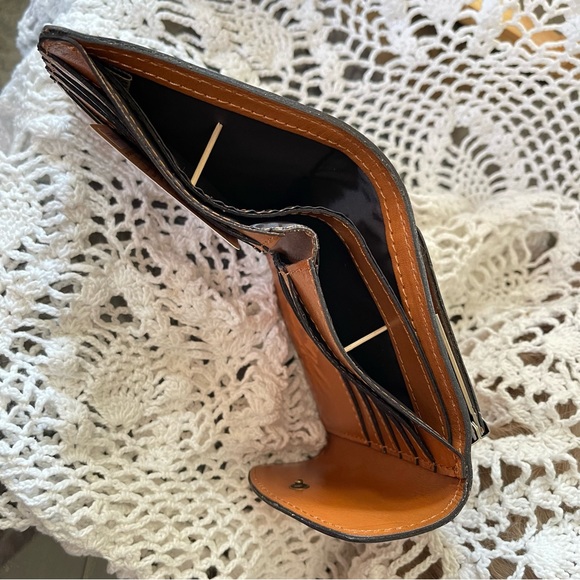 PATRICIA NASH Wallet Reiti Bi-Fold Tooled Brown Leather RFID Cognac - Picture 5 of 7